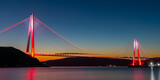 Yavuz Sultan Selim Bridge night exposure, İstanbul, Turkey