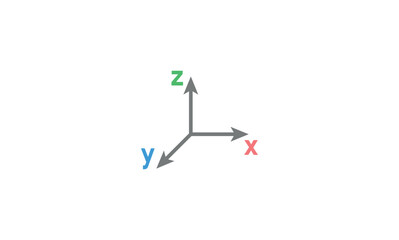 Canvas Print - Coordinate system icon vector in mathematics.