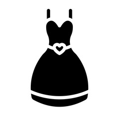 Wall Mural - Bride Dress Vector Glyph Icon Design