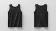 © Matthias - Black sleeveless men's tank top mockup, front and back view, isolated