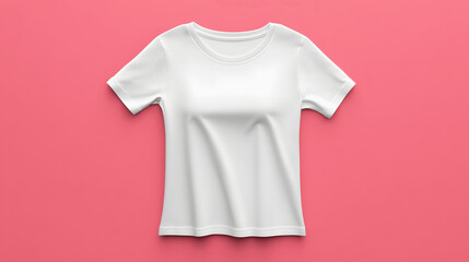 White women's short sleeve t-shirt mockup isolated on plain background