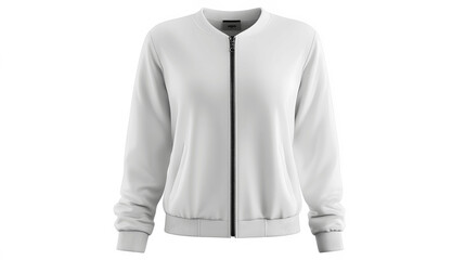 Wall Mural - White women's zip-up jacket mockup isolated on white