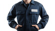 © Matthias - Navy blue mechanic uniform mockup with jumpsuit and name badge