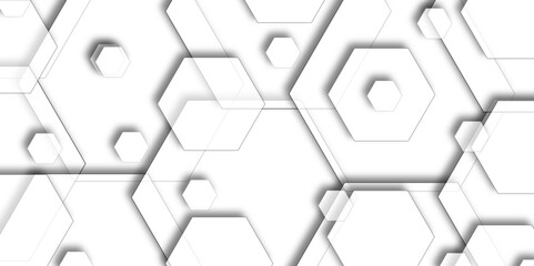 Wall Mural - Abstract background with hexagons Abstract hexagon polygonal pattern background vector. 3D futuristic abstract honeycomb mosaic background. . Futuristic honeycomb mosaic white background. 