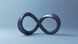© Nihad - Infinity loop symbol floating in mid air, 3D render, sleek matte finish, blue, tech company, simple, modern