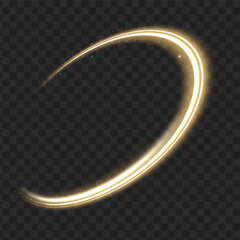 Wall Mural - festive gold stripe on white background. yellow curl twirl for the holidays. gold colored curve rope