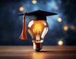© fotoluigi868 - A light bulb with a graduation cap, reinforcing the theme of education and innovation._1(174)