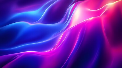 Wall Mural - Abstract purple and blue background with wavy lines, gradient effect, futuristic style, high resolution, detailed texture, soft lighting, shadows, reflections