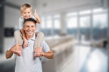 Poster - Portrait of little child with young parent