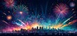 © Stefan Schurr - Wallpaper illustration of an explosion of vibrant fireworks colors in a night sky