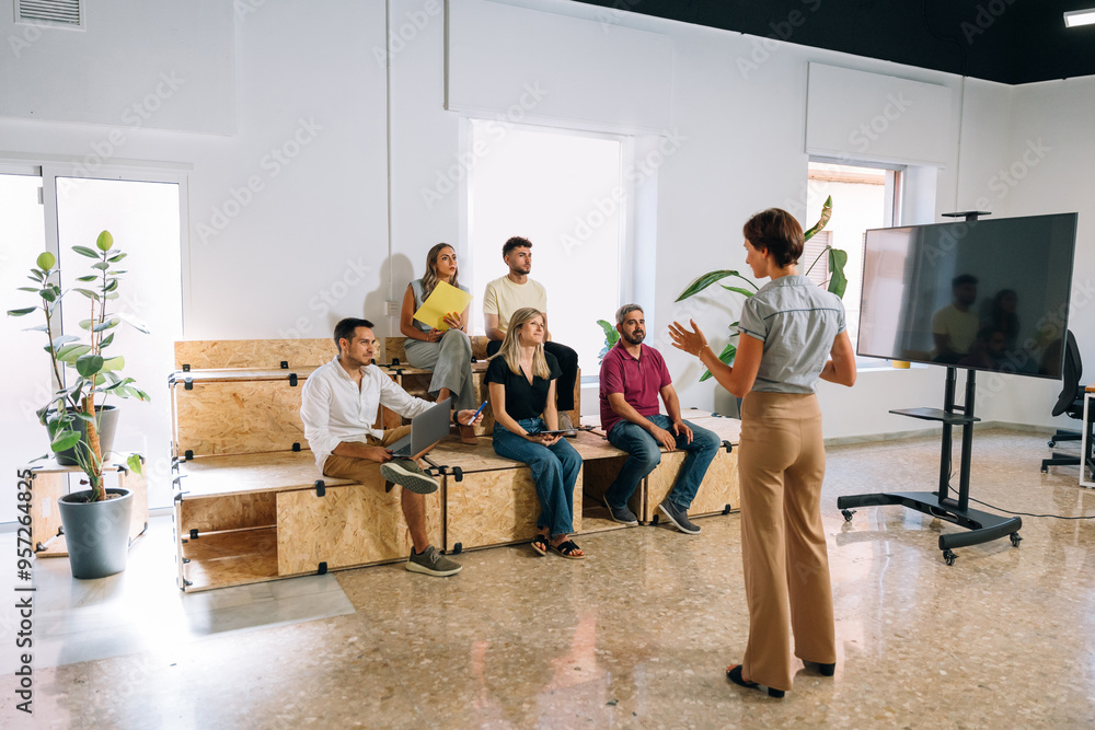 Office Training Image Portrait Office training session in progress Stock Photo | Adobe Stock
