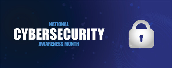 October is National Cybersecurity Awareness Month background template. Holiday concept. background, banner, placard, card, and poster design template with text inscription and standard color.