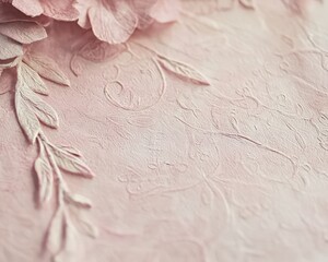 Vintage styled blushing bridal pink textured paper for sophisticated crafting.