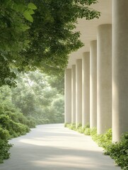 Poster - Biophilic architecture blends natural elements into urban environments, enhancing well-being and creating spaces that foster a deeper connection with nature in our daily lives.