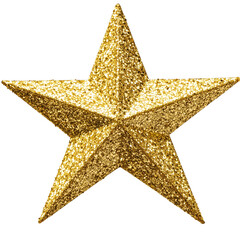 Wall Mural - gold star isolated on transparent background generative ai.