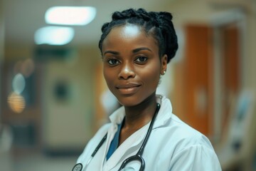 Wall Mural - Portrait of a young African American female doctor