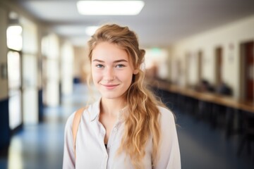 Wall Mural - Smiling portrait of a female student