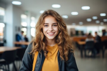 Wall Mural - Smiling portrait of a female student