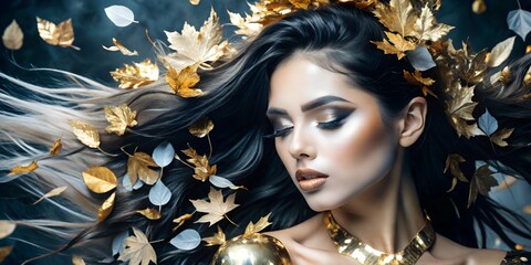 Wall Mural - Autumn girl. Autumn concept.