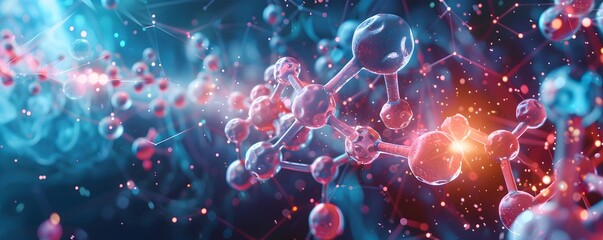 Wall Mural - captivating molecular structures a visually stunning of the unseen realm of science and innovation