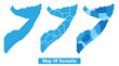 © Abdul - Vector Blue Somalia political maps with borders regions simple flat illustration set
