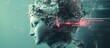 ©  AugmentArt - 3D depiction of an antique sculpture enhanced with a glitch effect Cyberpunk aesthetic Explores themes of artificial intelligence virtual reality and distrust in advanced systems