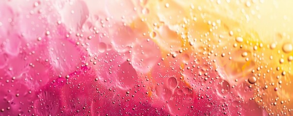 Wall Mural - Vibrant grainy gradient from pink to yellow, 4K hyperrealistic photo