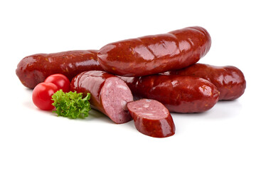 Wall Mural - Oktoberfest Smoked pork Sausages, isolated on white background