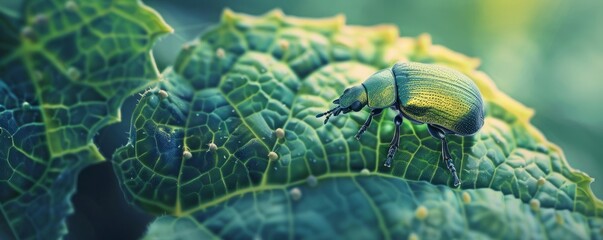 Tiny beetle navigating leaf veins, 4K hyperrealistic photo