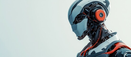 Wall Mural - 3d illustration of a cool robot in profile view showcasing its unique design and features for an eng