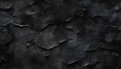 Wall Mural - black or dark gray rough grainy stone or sand plaster texture background