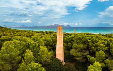 Sticker - Torre d'Enfilació, Bay of Alcudia, Platja de Muro, Majorca, Spain