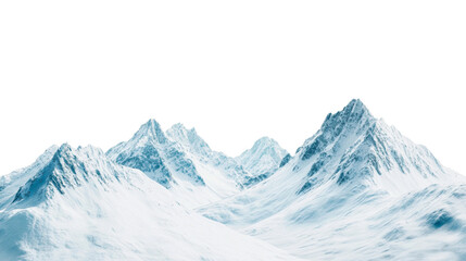 Wall Mural - snow-capped mountains under a clear sky during winter months isolated on transparent background