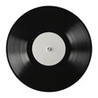 © David - Classic vinyl record spinning on turntable with blank label isolated on transparent background