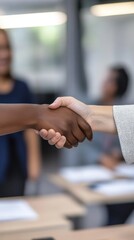 Professional Handshake in an Office Setting