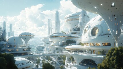 Architectural marvel in a futuristic city