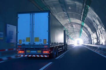 Trucks passing through tunnels