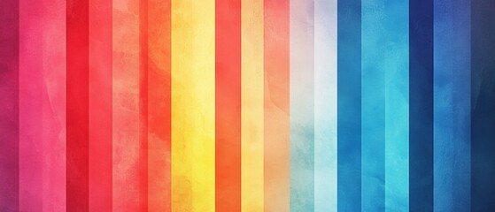 Poster - A colorful striped background with a blue stripe