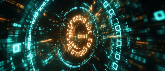 A computer screen with a large circle of numbers and letters
