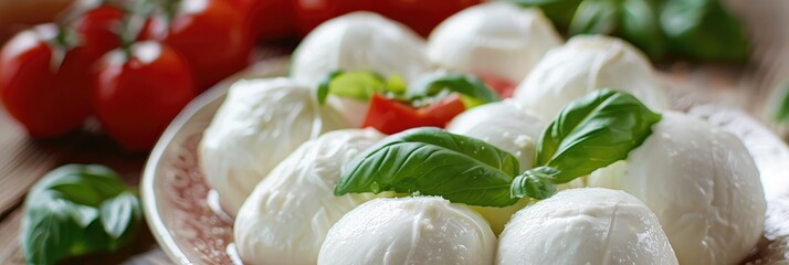 Poster - Creamy and Soft Fresh Mozzarella Cheese, an ideal dairy treat for cooking and snacking.