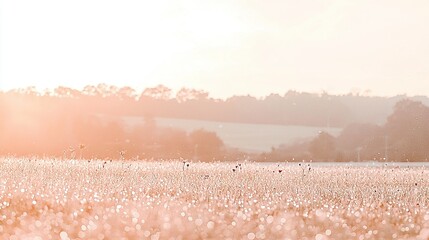 Poster -   Grass field with trees and sky clouded middle