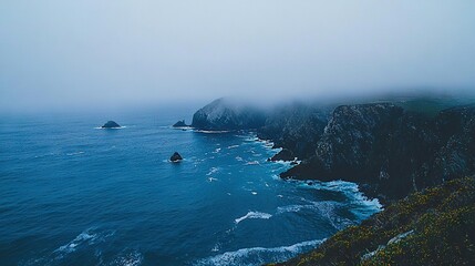 Poster -   A picture of a waterbody with a cliff on one side and a waterbody on the other