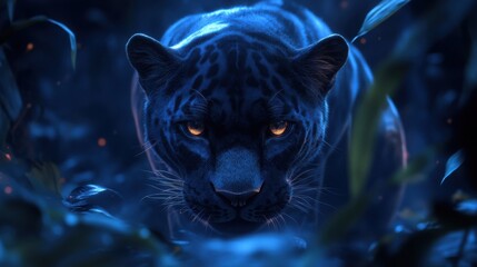 Wall Mural - A panther prowling under the cover of night