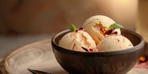 Wall Mural - Homemade Gulab Jamun Ice Cream