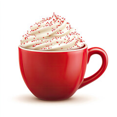 Poster - Delicious Cup of Peppermint Hot Chocolate  Isolated on a White Background