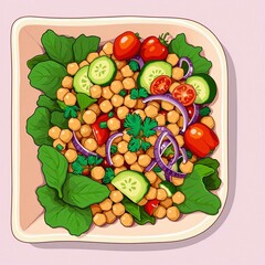 Sticker - A Wholesome Feast of Fresh Greens and Legumes