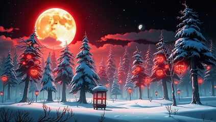 Wall Mural - A Tranquil Exploration of Majestic Winter Landscapes