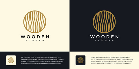 Wood grain texture vector logo design