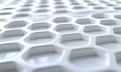 Wall Mural - Abstract white honeycomb pattern texture background.