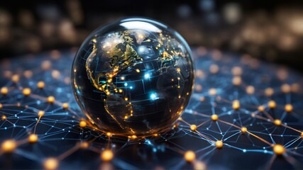 earth in space light signal network connecting